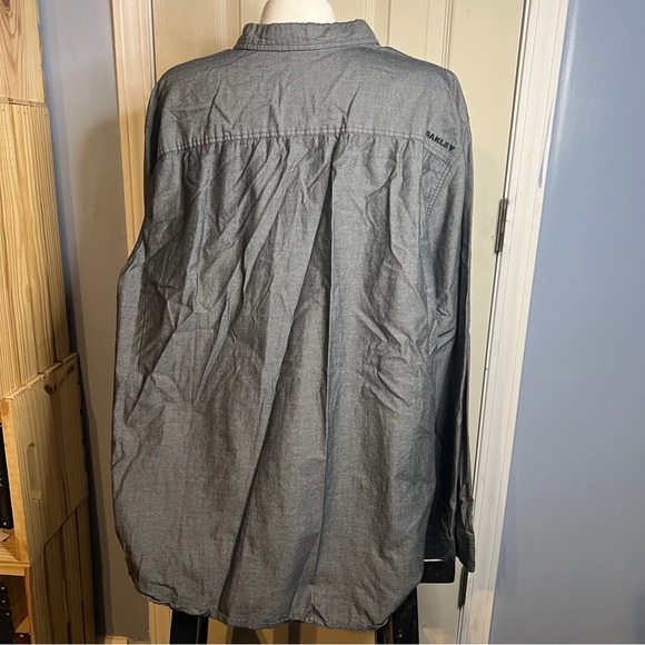 Oakley Mens Solid Long Sleeve Button Up Pocket Shirt Solid Gray XX Large 2XL - Picture 6 of 6